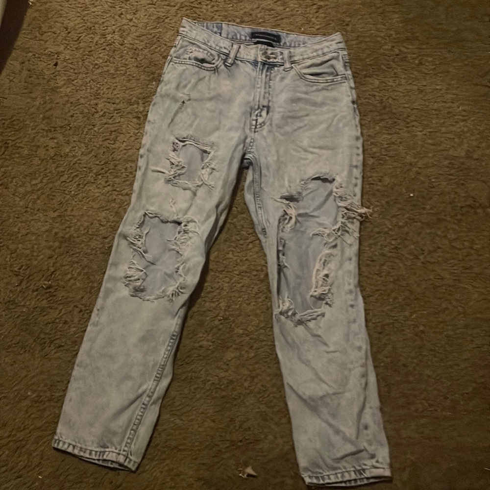 AéRopostale women ripped jeans,blue, denim,baggy jeans